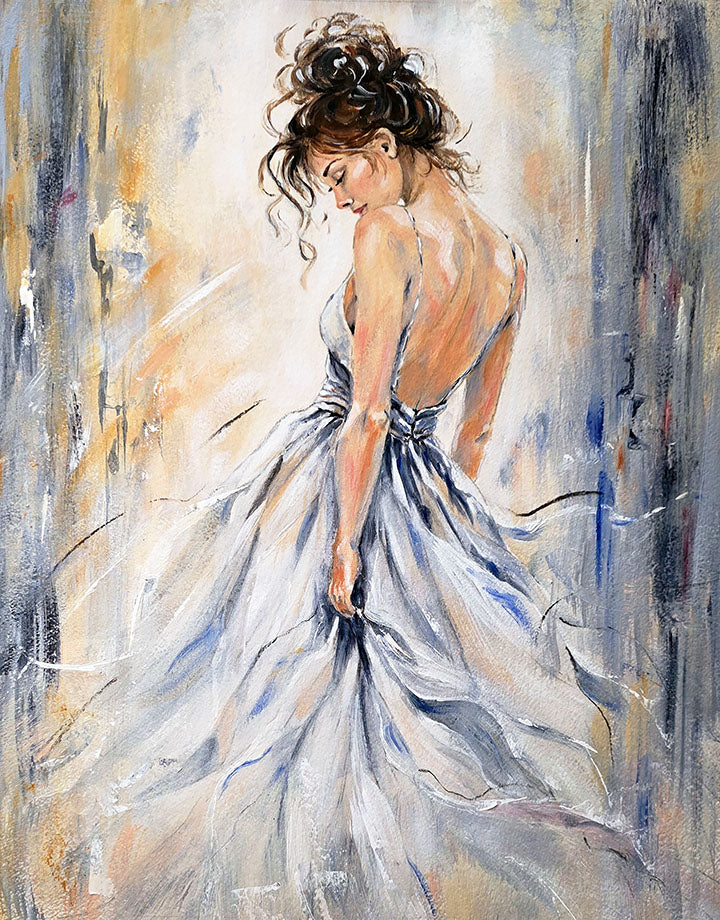 Where The World Falls Away | Feminine Figurative Canvas & Fine Art Print